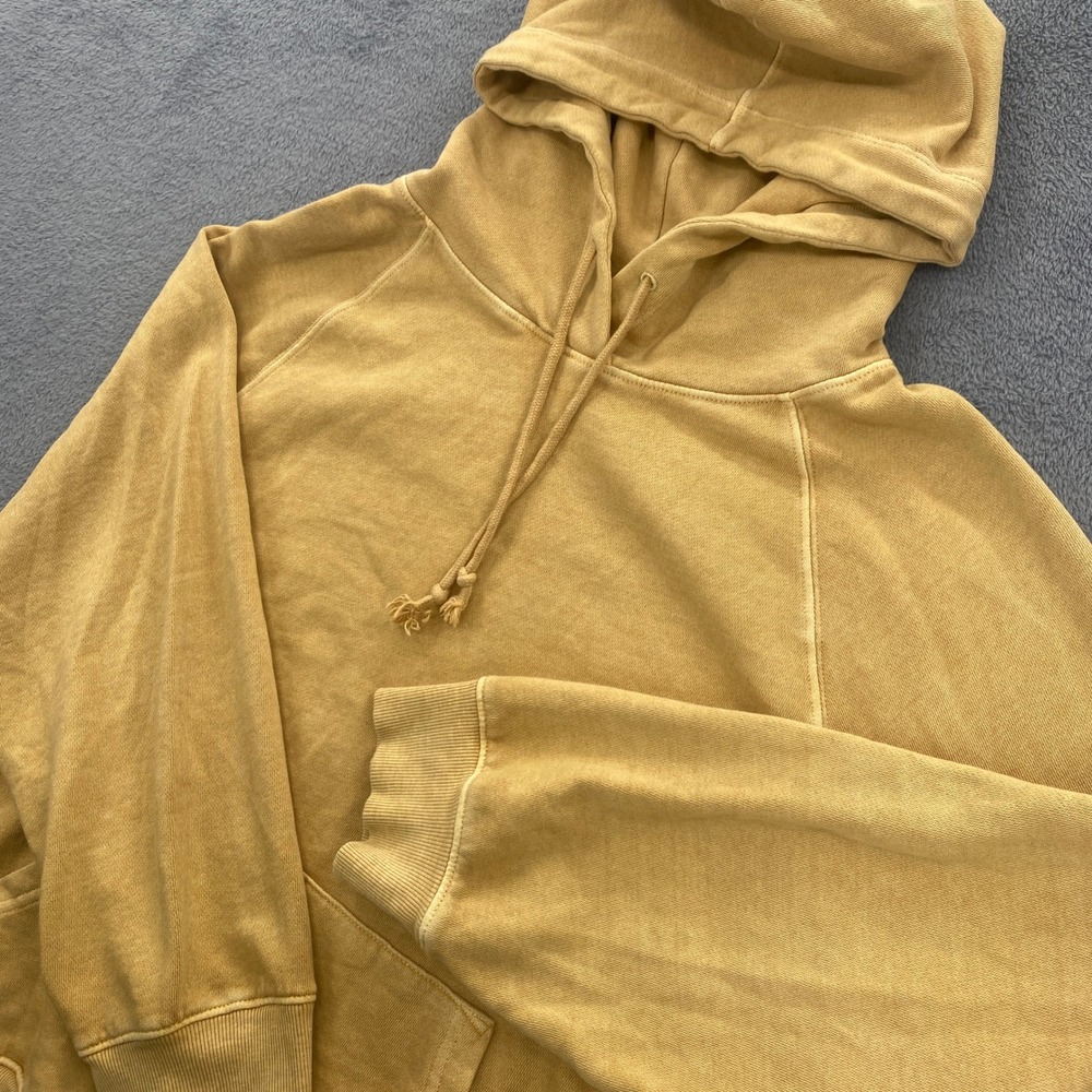Old Navy Pullover Hoodie Mens Medium Yellow Raglan Fleece Sweatshirt 407143-00